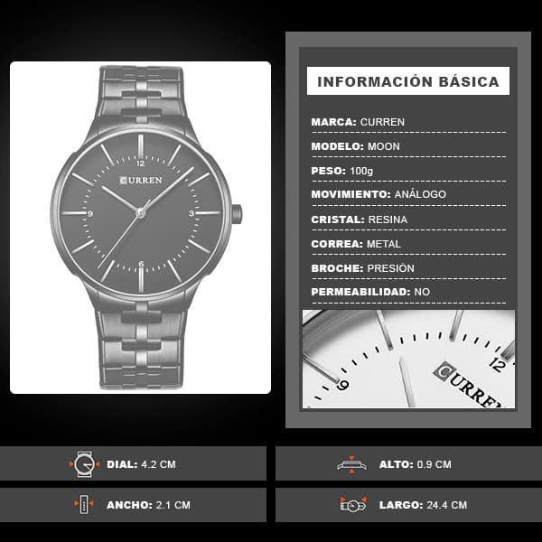 Reloj curren 8321 análogo - negro - Imagen 8