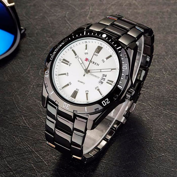 Reloj curren 8110 análogo - negro blanco - Imagen 3
