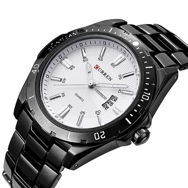 Reloj curren 8110 análogo - negro blanco - Imagen 2