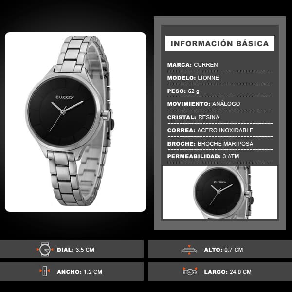 Reloj curren análogo 9015 - plateado - Imagen 5