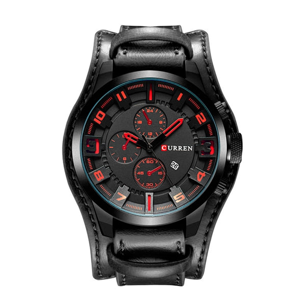 Reloj curren 8225 análogo - negro/rojo
