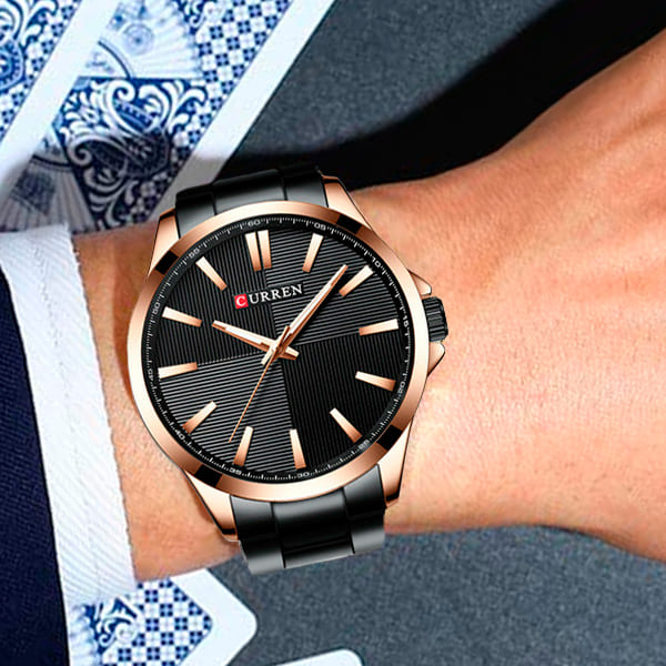 Reloj curren 8322 análogo - negro/dorado - Imagen 4