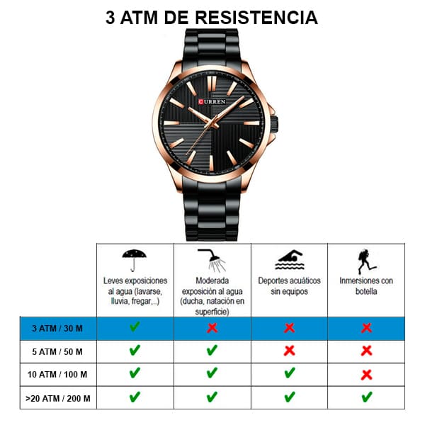 Reloj curren 8322 análogo - negro/dorado - Imagen 5