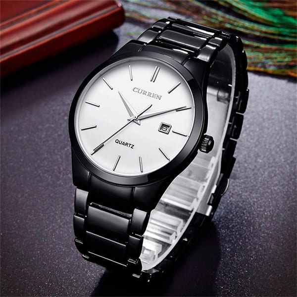 Reloj curren 8106 análogo - negro/blanco 🔥🏷️ - Imagen 3