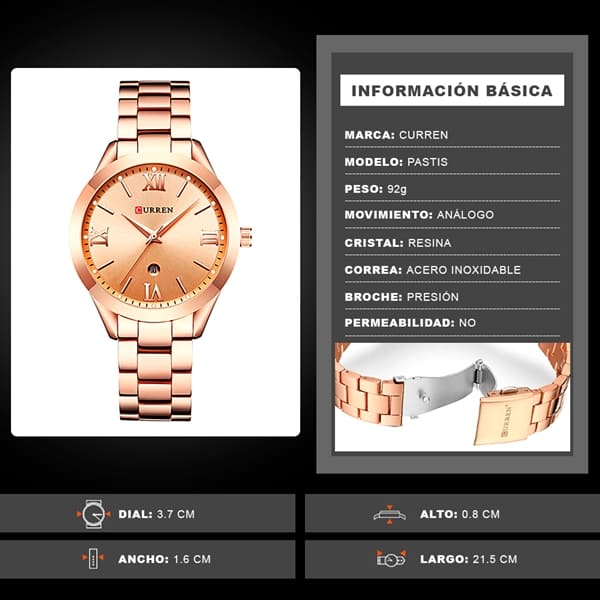 Reloj curren análogo 9007 - rosa - Imagen 8