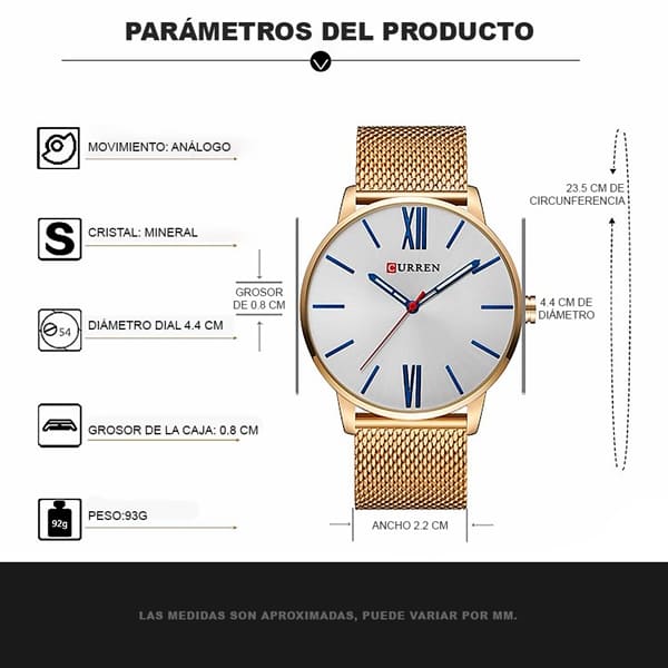 Reloj análogo curren 8238 - blanco - Imagen 5