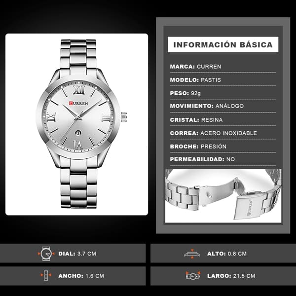 Reloj curren análogo 9007 - plateado - Imagen 6