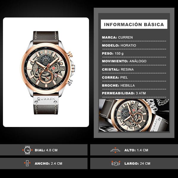 Reloj curren 8380 análogo – gris - Imagen 7