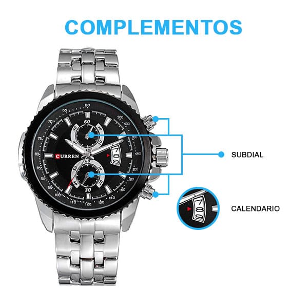 Reloj curren 8082 análogo – plateado - Imagen 4