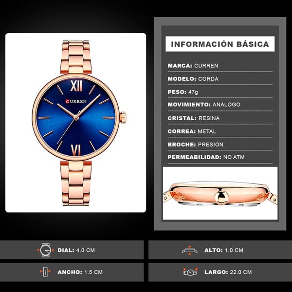 Reloj curren 9017 análogo - azul - Imagen 5