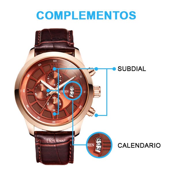 Reloj curren 8137 análogo - café - Imagen 3