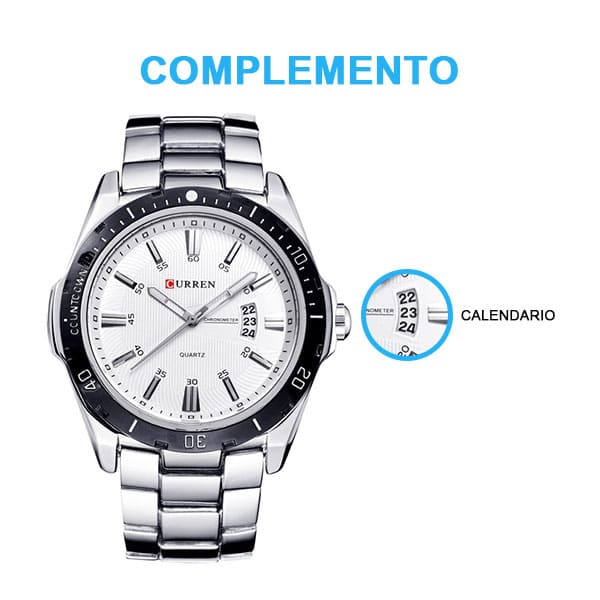 Reloj curren 8110 análogo - blanco - Imagen 4