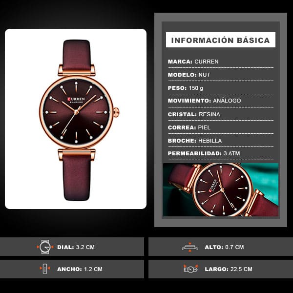 Reloj curren 9081 análogo - café - Imagen 7