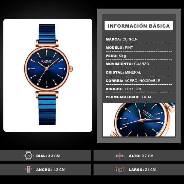 Reloj curren 9081 análogo – azul - Imagen 6