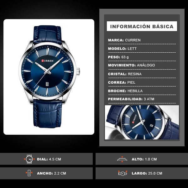 Reloj curren 8365 análogo – azul - Imagen 7