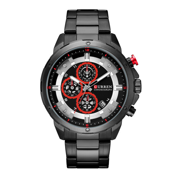 Reloj curren 8323 análogo – negro/rojo