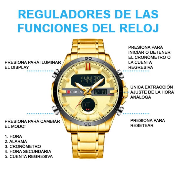 Reloj curren 8384 análogo – dorado - Imagen 6