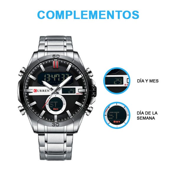 Reloj curren 8384 análogo – plateado - Imagen 5