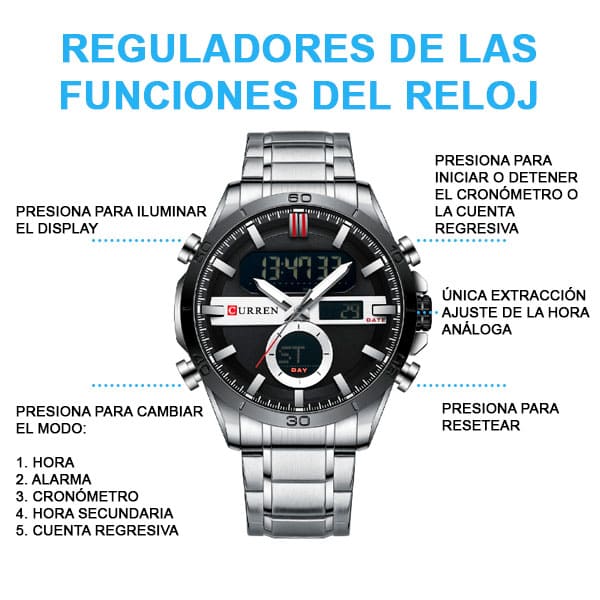 Reloj curren 8384 análogo – plateado - Imagen 6
