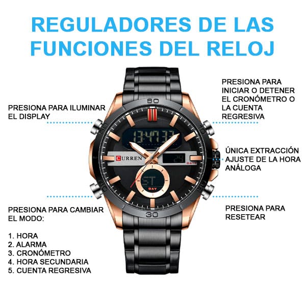 Reloj curren 8384 análogo – negro - Imagen 6