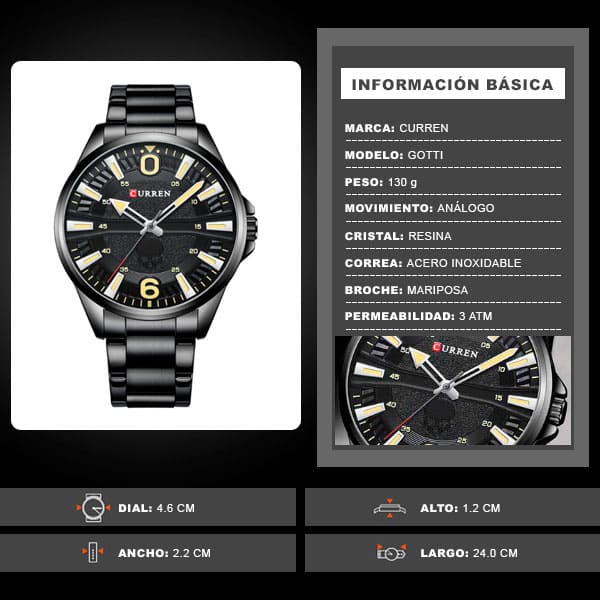 Reloj curren 8389 análogo – negro - Imagen 7