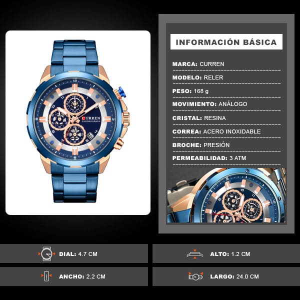 Reloj curren 8323 análogo – azul - Imagen 8