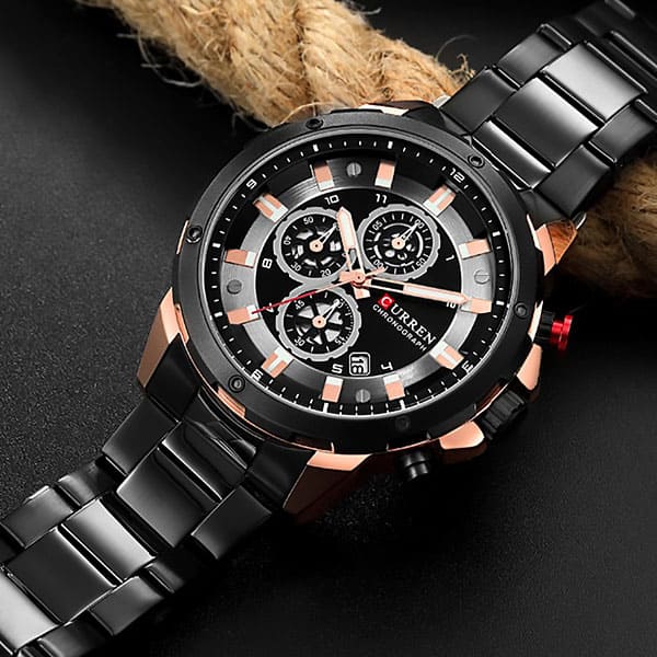 Reloj curren 8323 análogo – negro/dorado - Imagen 3