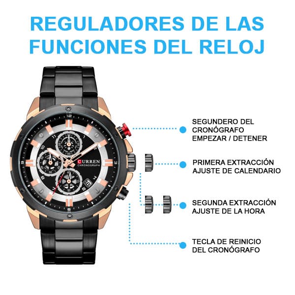 Reloj curren 8323 análogo – negro/dorado - Imagen 5