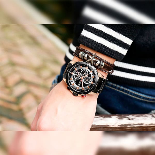 Reloj curren 8323 análogo – negro/dorado - Imagen 6