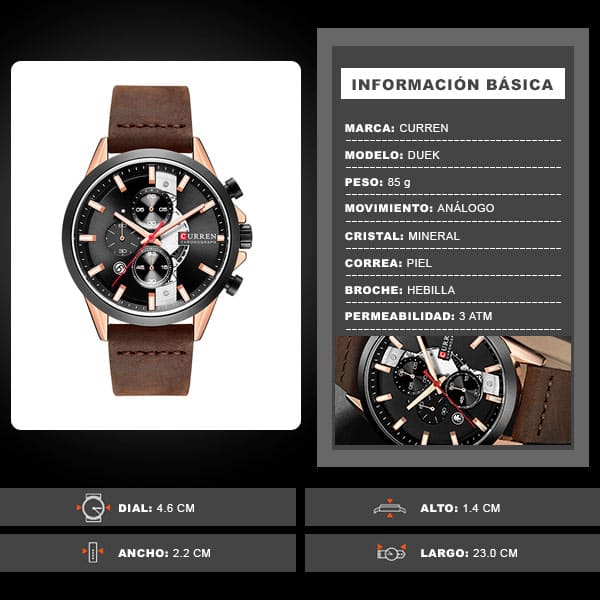 Reloj curren 8325 análogo – café - Imagen 7
