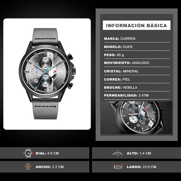 Reloj curren 8325 análogo – gris - Imagen 7