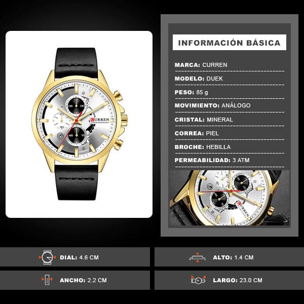 Reloj curren 8325 análogo – negro - Imagen 7
