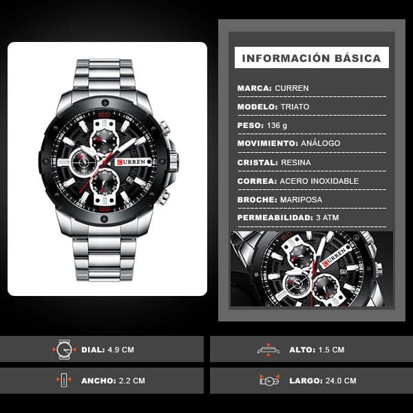 Reloj curren 8336 análogo – plateado - Imagen 8