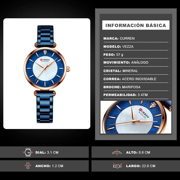 Reloj curren 9072 análogo – azul - Imagen 8