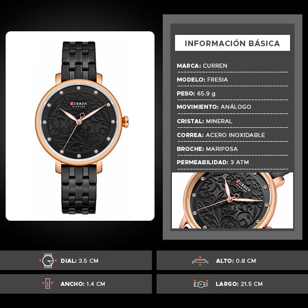 Reloj curren 9046 análogo – negro - Imagen 7