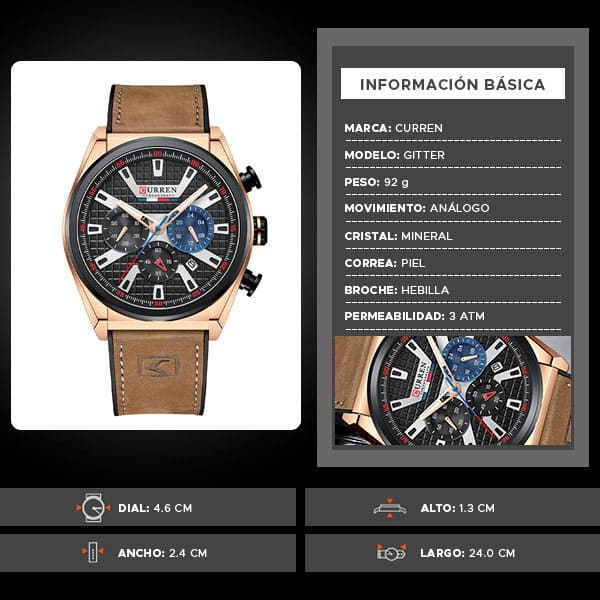 Reloj curren 8392 análogo – café - Imagen 7