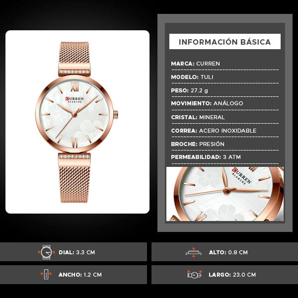 Reloj curren 9067 análogo – rosado - Imagen 8
