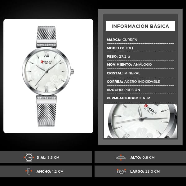 Reloj curren 9067 análogo – plateado - Imagen 8
