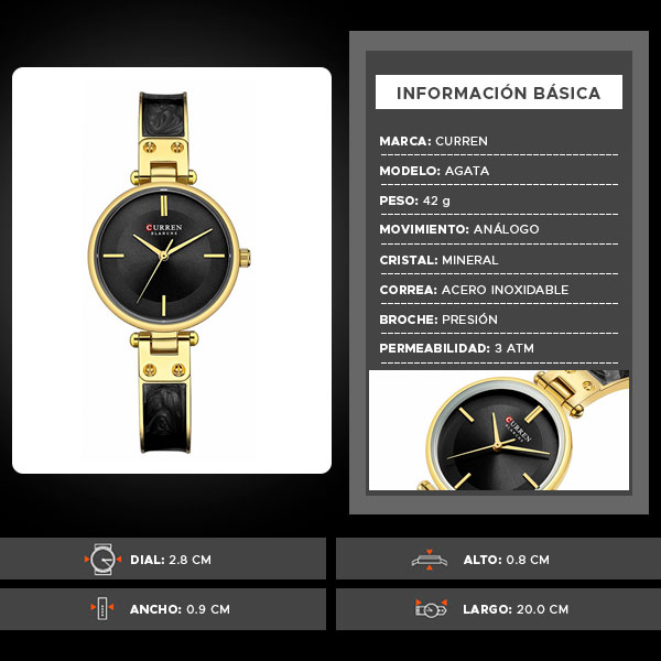Reloj curren 9058 análogo – negro - Imagen 7