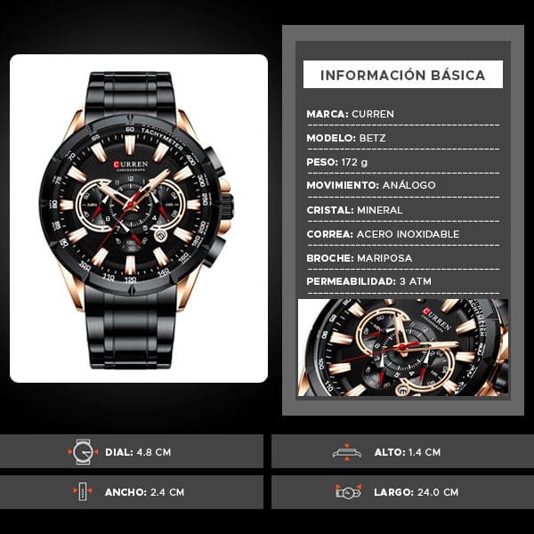 Reloj curren 8363 análogo – negro - Imagen 8