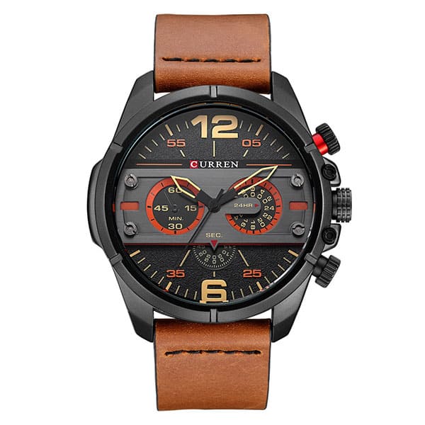 Reloj curren 8259 análogo – café / negro
