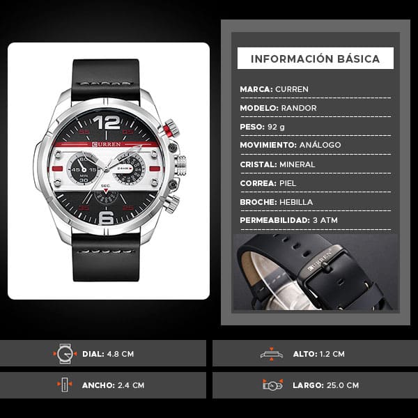 Reloj curren 8259 análogo – negro - Imagen 8