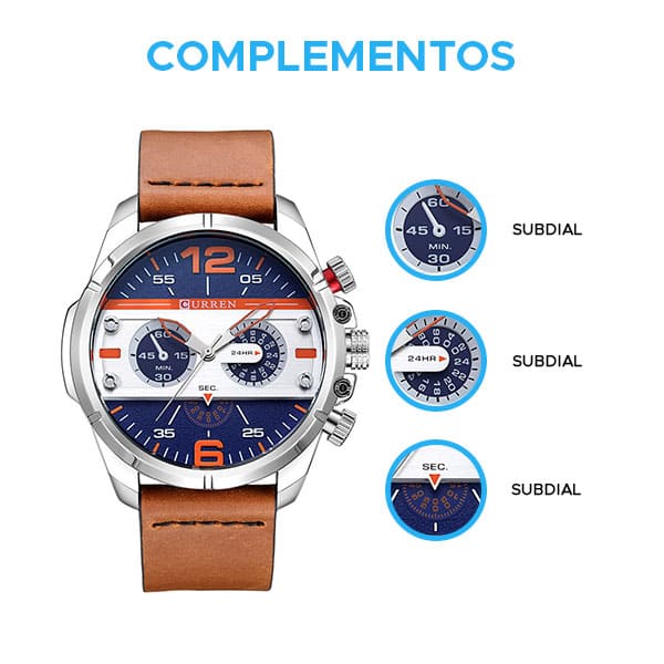 Reloj curren 8259 análogo – café / azul - Imagen 3