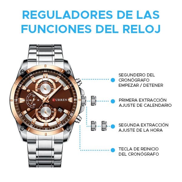 Reloj curren 8360 análogo – plateado - Imagen 4