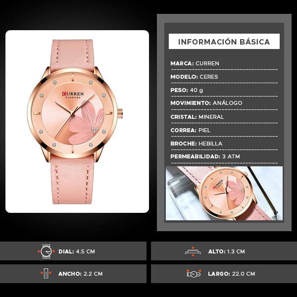 Reloj curren 9048 análogo – rosa - Imagen 7