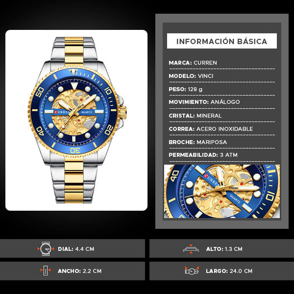 Reloj curren 8412 análogo – azul - Imagen 7