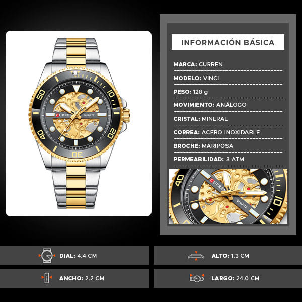 Reloj curren 8412 análogo – negro - Imagen 7
