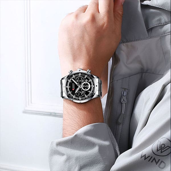 Reloj curren 8355 análogo – plateado/negro - Imagen 5