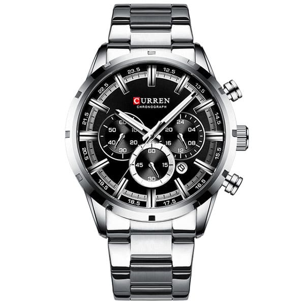 Reloj curren 8355 análogo – plateado/negro