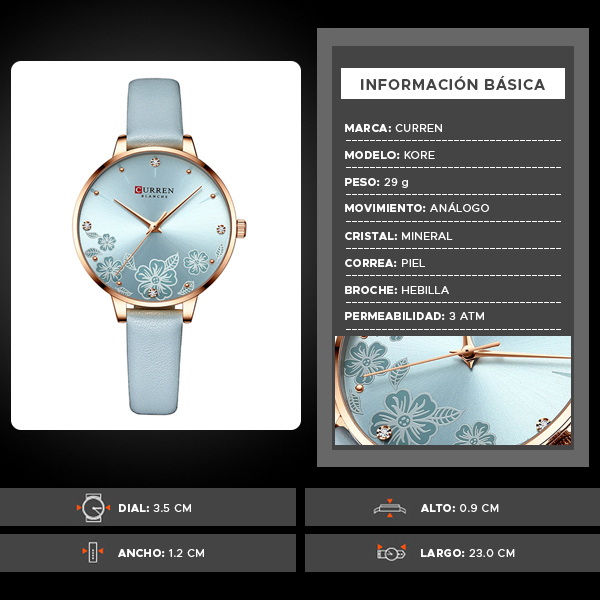 Reloj curren 9068 análogo – azul - Imagen 7